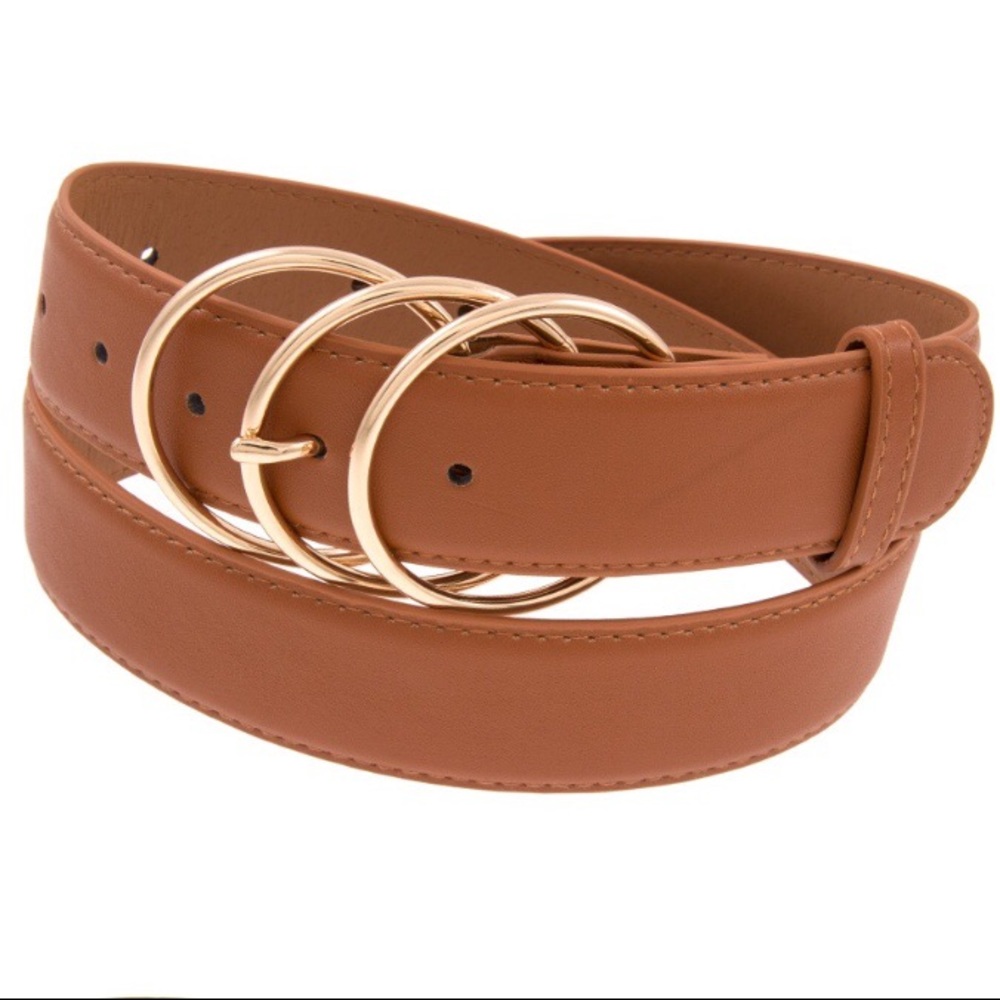 Triple ring link buckle belt